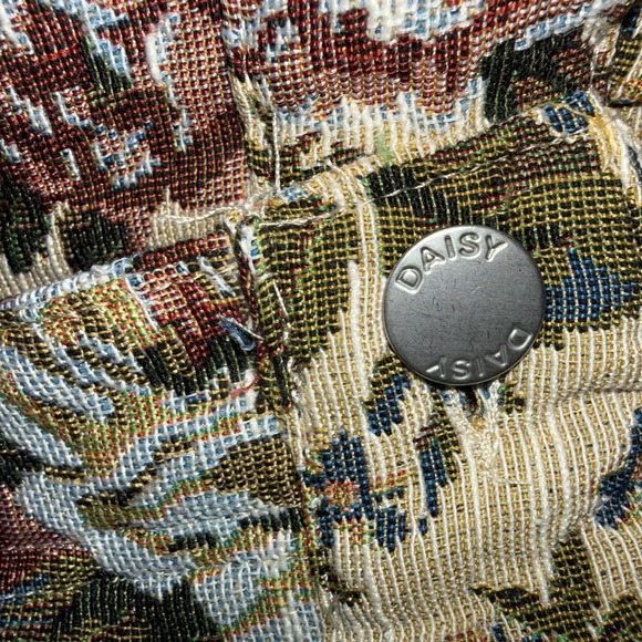 Daisy Pants Womens Large Beige Cargo Floral Tapestry Multi Pocket Adjustable - Picture 10 of 14